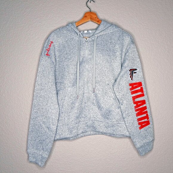 Atlanta Falcons WEAR by Erin Andrews Women's Full-Zip Hoodie - Heathered Gray M - Picture 1 of 7